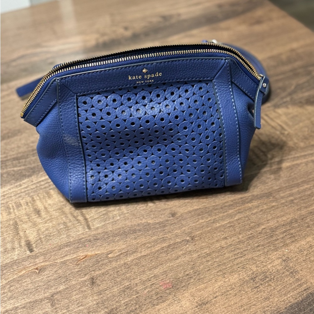 Kate Spade Blue Perforated Leather Bag